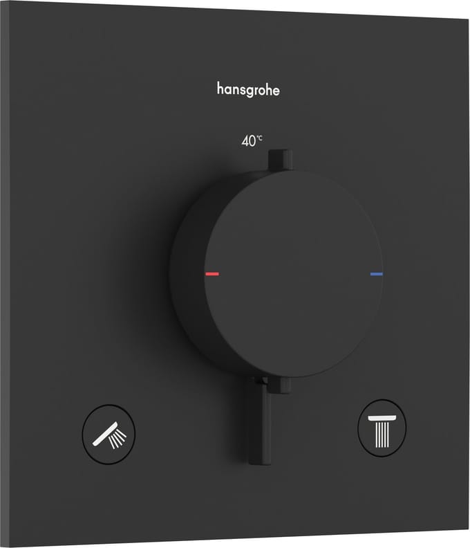 hansgrohe Ecostat Comfort E - Inbouwthermostaat - 2 functies - Douche - Mat Zwart