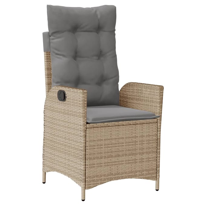 vidaXL - 7-delige - Tuinset - met - kussens - poly - rattan - beige