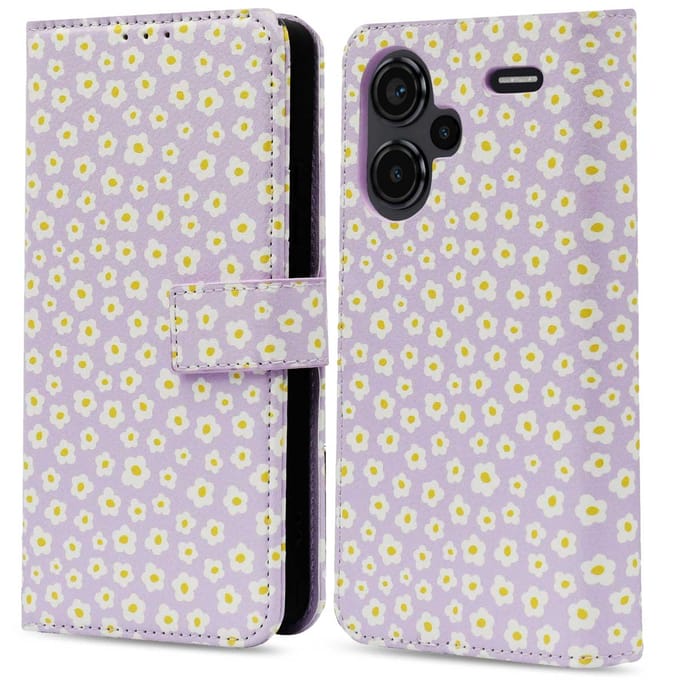 imoshion Hoesje - Geschikt voor Xiaomi Redmi Note 13 Pro Plus (5G) - Design Bookcase smartphone - White Daisy
