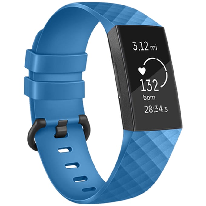 Siliconen bandje - Geschikt voor Fitbit Charge 3/ Charge 4 - Blauw