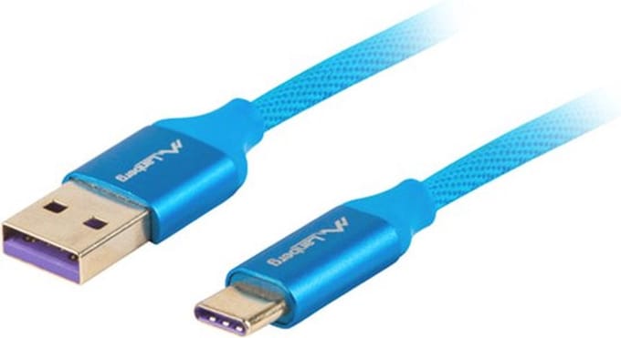 Lanberg Usb Type-C Kabel Voor Telefoon, Laptop, Tablet 0,5M, Power Delivery 5A