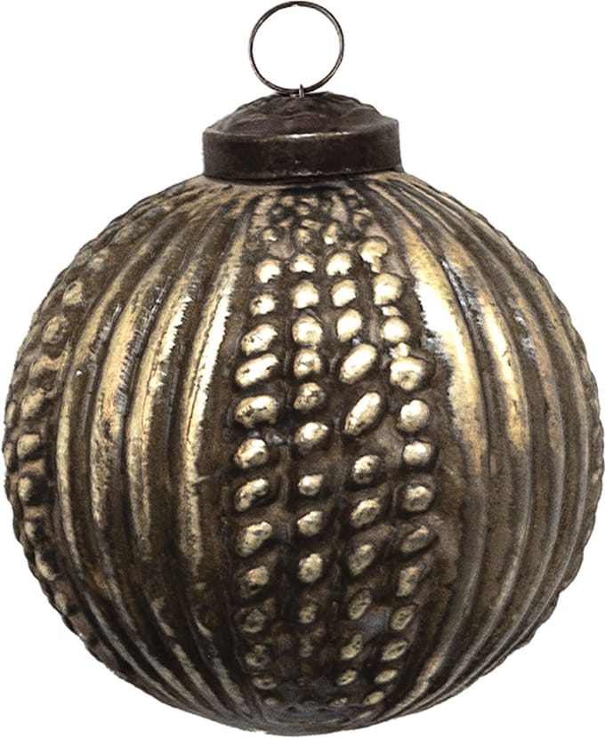 Clayre & Eef Kerstbal Overig Ø 7 cm Bruin Glas Kerstballen