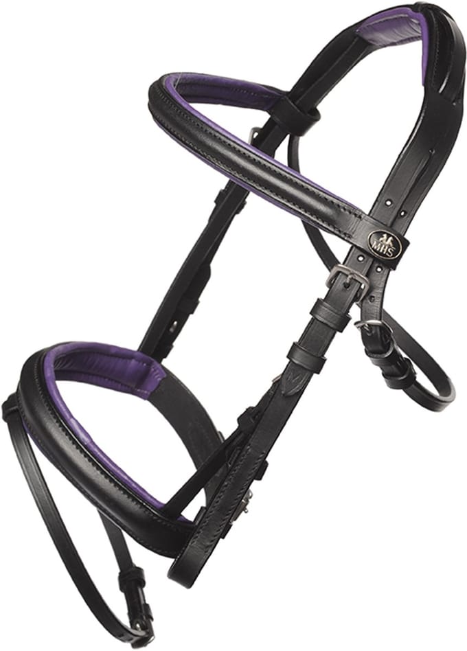 MHS Hoofdstel Star black/purple mini mini