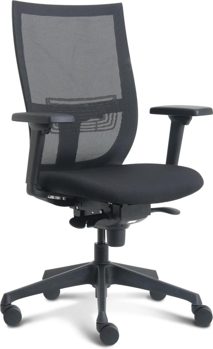 Bürostuhl Euroseats Curve mit Kunststoffgestell, schwarz