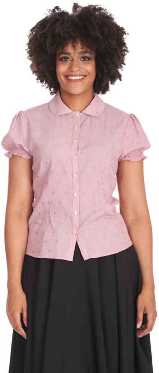 Banned - Heart On Her Sleeve Blouse - 2XL - Roze