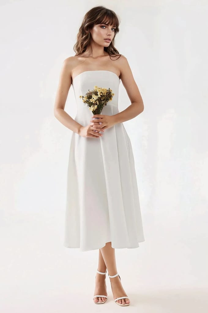 Bandeau Midi A-Lijn Jurk