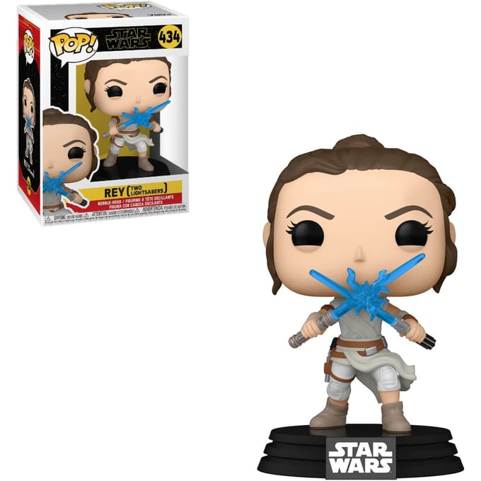 Star Wars Episode IX Rey POP! Vinyl Figure met 2 Lichtzwaarden - 9 cm