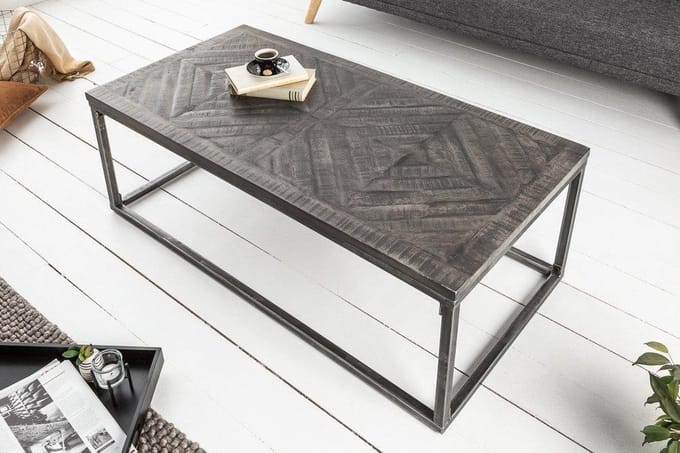 Salontafel 'Rechthoek Parket grijs 120cm