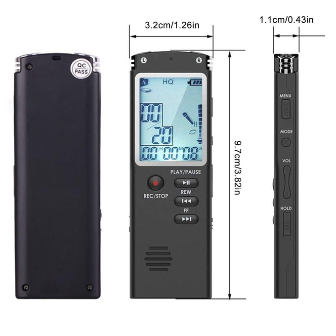 Enregistreur audio numérique professionnel à commande vocale T60 avec écouteurs et audio portable 8G