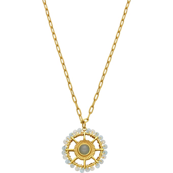 Luxeketting met Blauw Kristal 18k goud afwerking - Yakde