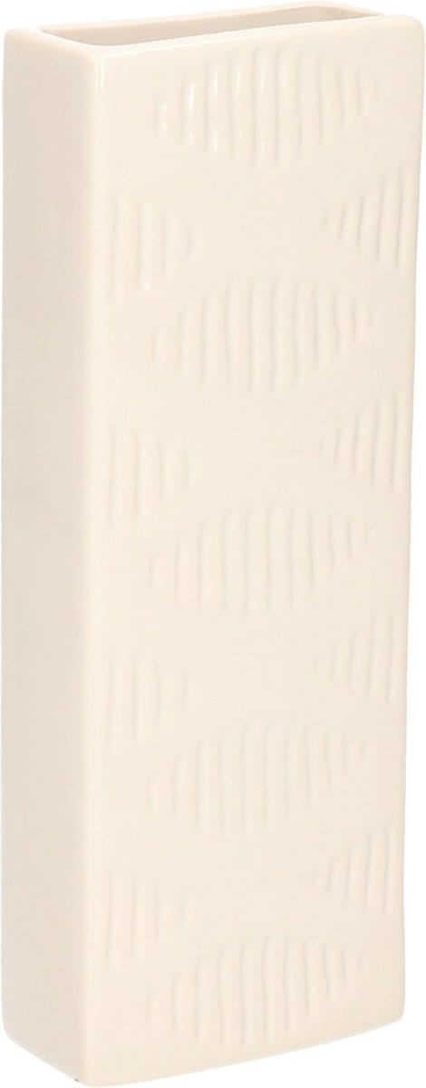 Gerimport Waterverdamper - creme wit - keramiek - 400 ml - radiatorbak luchtbevochtiger - 7 x 18,5 cm