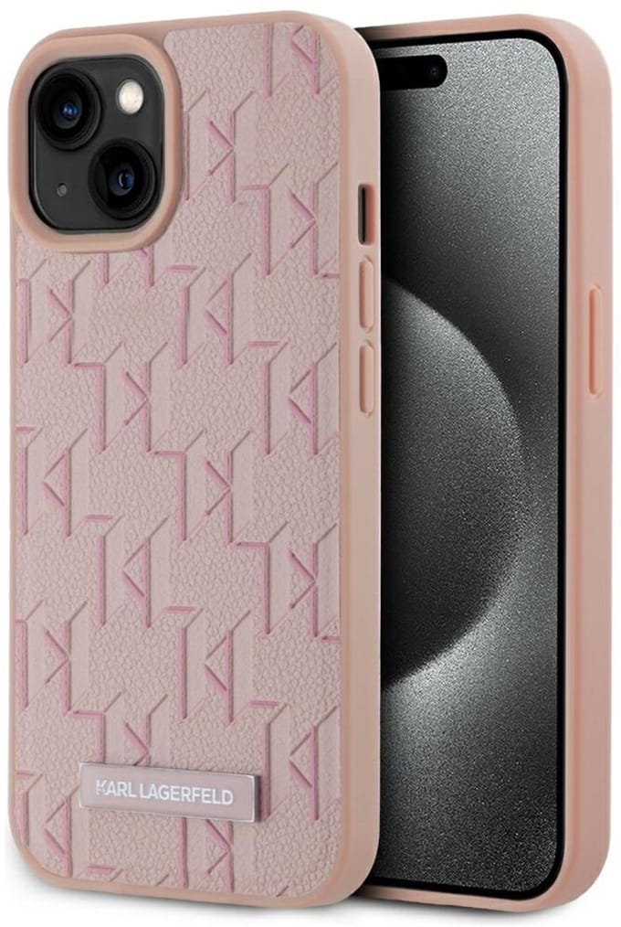 Karl Lagerfeld Hoesje Lederen Monogram Voor Iphone 15 Pro Met Magsafe Logo