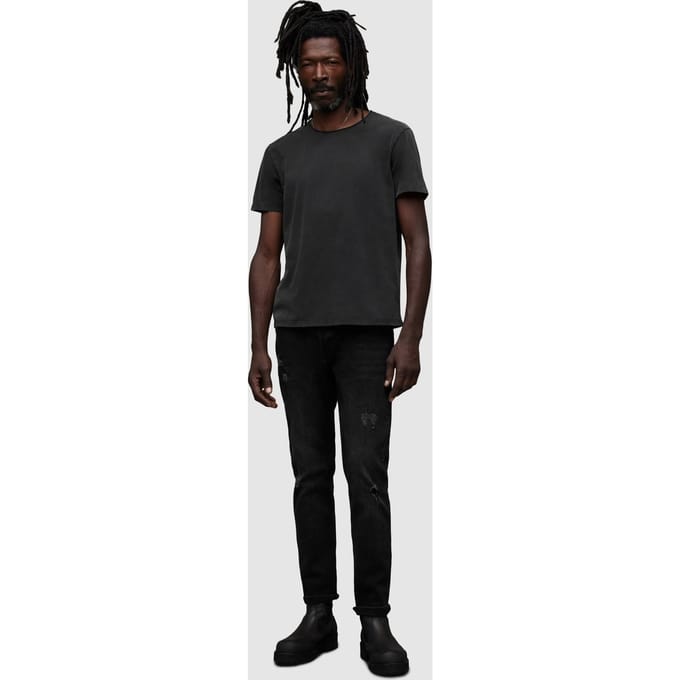 AllSaints Bodega Ss Crew Washed Black Maat: XXL | Basic T-Shirts Outlet | Heren | Zwart