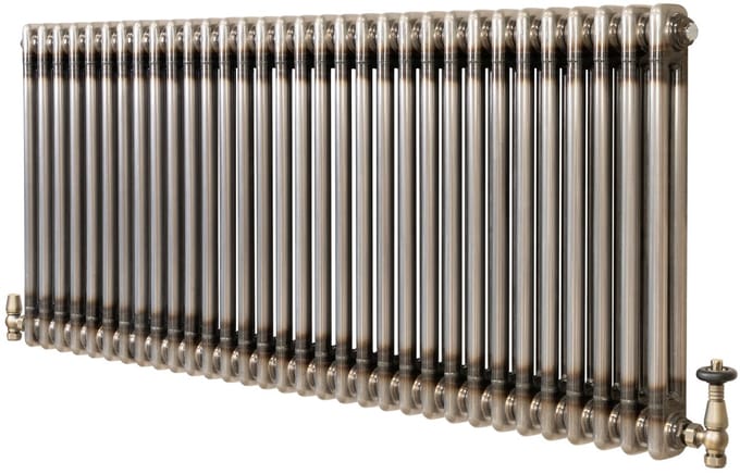 Kolomradiator - 2-kolom 600x1460 mm - ruw metaal - incl. kraan