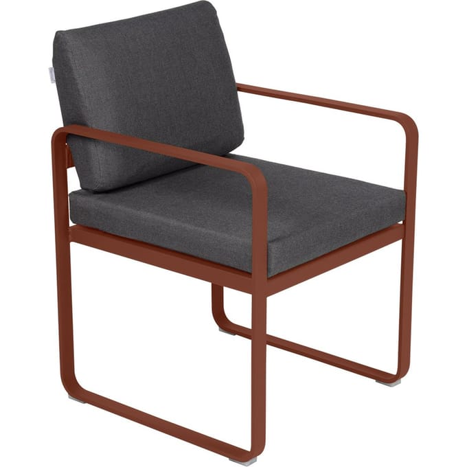 Fermob BELLEVIE fauteuil voor de eethoek - 20 okerrood - A3 grafietgrijs