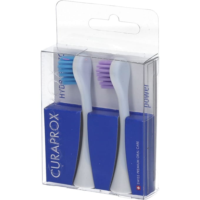 Curaprox Hydrosonic Pro Opzetborstel Power Duo - Blauw/Violet - 2 stuks