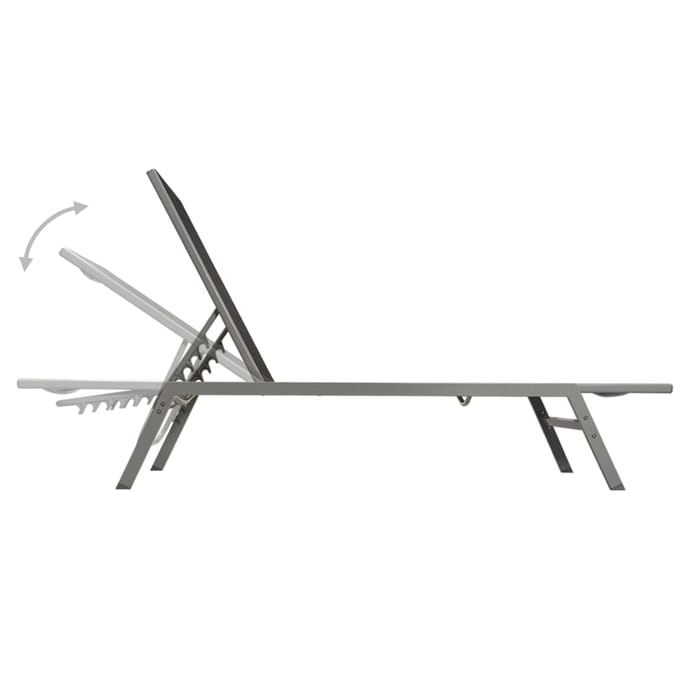 vidaXL - Ligbedden - 2 - st - met - tafel - staal - en - textileen - zwart