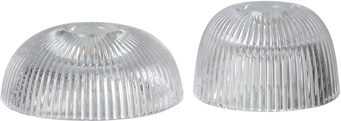 J-Line kaarshouder canele - glas - transparant - 2 stuks