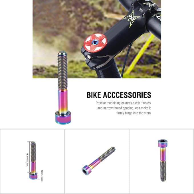 1pc Titane Jeu de Direction Potence Vélo Boulon Fileté M6 Accessoire de Cyclisme (M640 coloré)