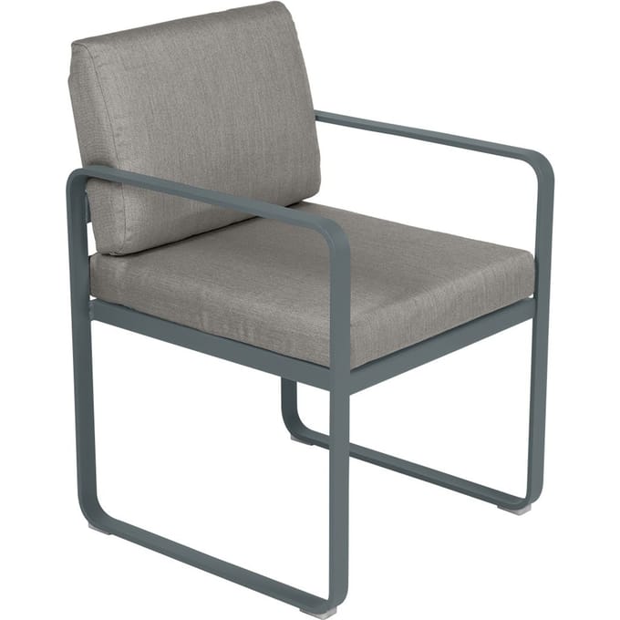 Fermob BELLEVIE fauteuil voor de eethoek - 26 stormgrijs mat - B8 taupegrijs