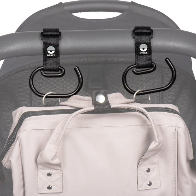 Dooky Buggy/Kinderwagen Haak groot 2 stuks - Zwart