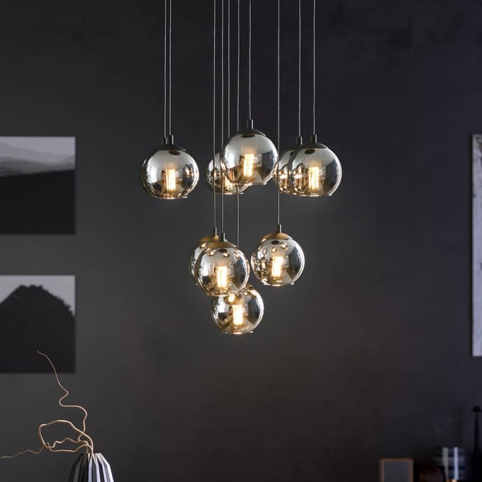 EGLO Ariscani Hanglamp - Ø 65,5 cm - Rookglas | Smoke glas - Zwart