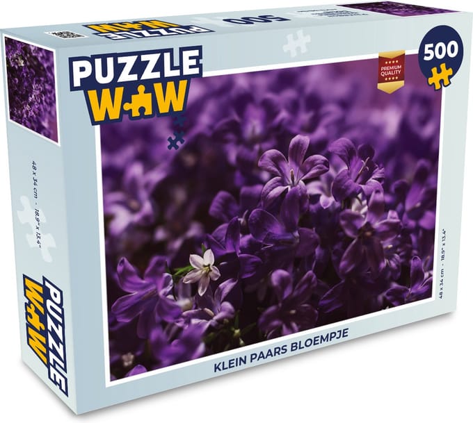 Puzzel Klein paars bloempje - Legpuzzel - Puzzel 500 stukjes