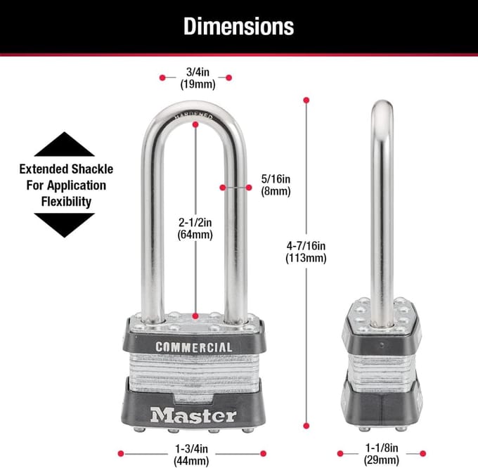 Master Lock Hangslot met Lange Beugel 1DLJ