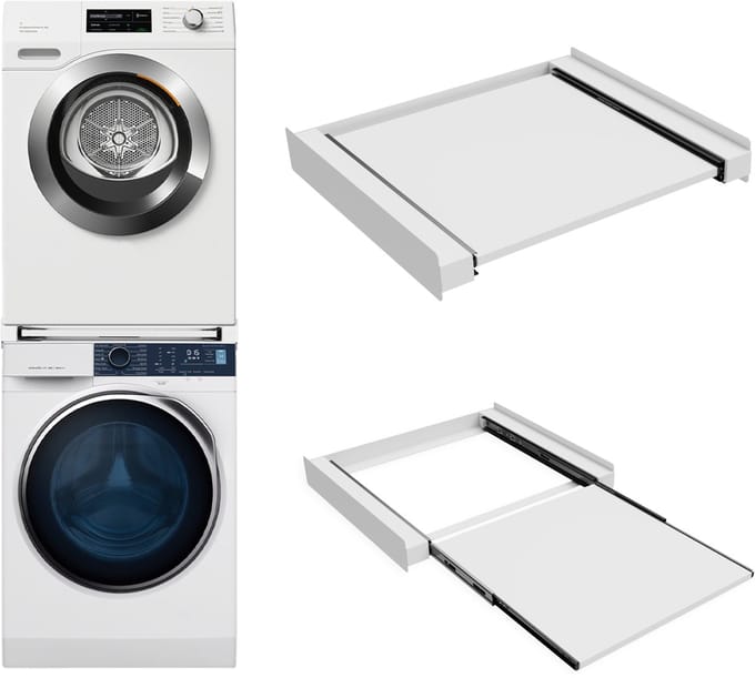 Heimate® Tussenstuk Wasmachine Droger - Stapelkit Wasmachine Droger - Stapelkit - Premium Stapelkit - Universeel - Wit
