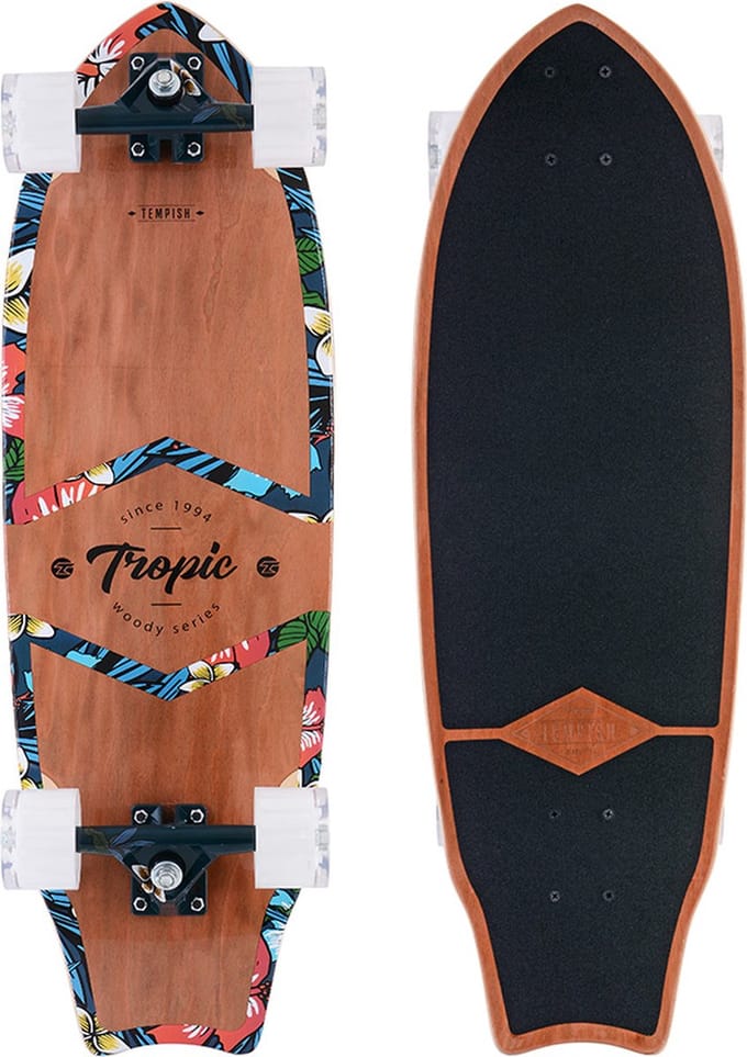 Tempish Tropic T Surfskate Longboard - 31 inch (79 cm) - Surf-Style Cruiser
