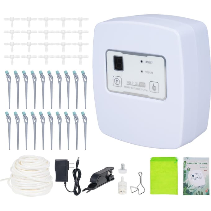 Système d'arrosage intelligent WIFI Télécommande Système d'arrosage automatique Pression d'eau réglable 1-4 vitesses US plug blanc