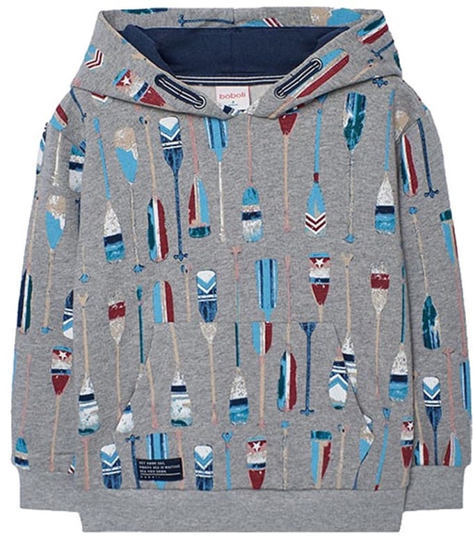 Boboli Fleece Printed Sweatshirt Grijs 6 Years Jongens
