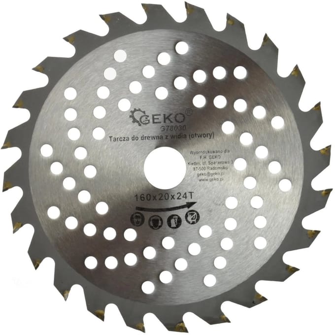GEKO Cirkelzaagblad - 160 mm - 24T - Koelgaten - TCT