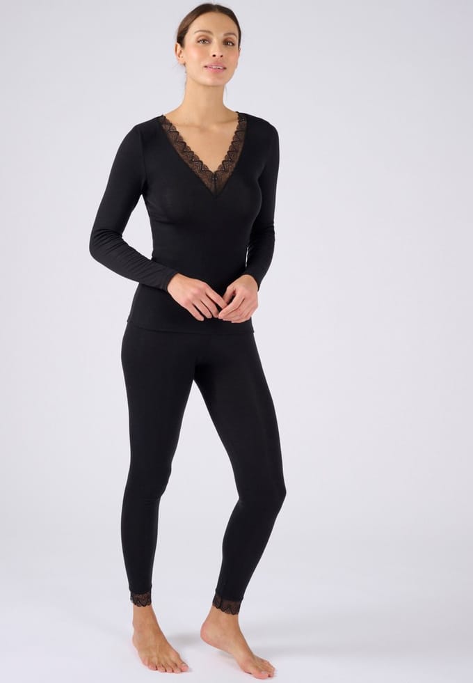 Damart - Lange kanten legging Thermolactyl Sensitive - Dames - Zwart - 38-40