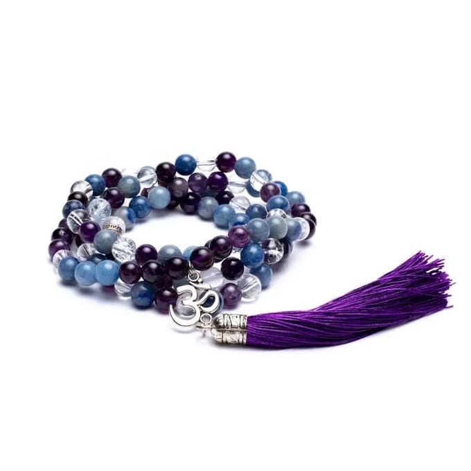 Mala Amethist/ Aventurijn/ Bergkristal + Ohm