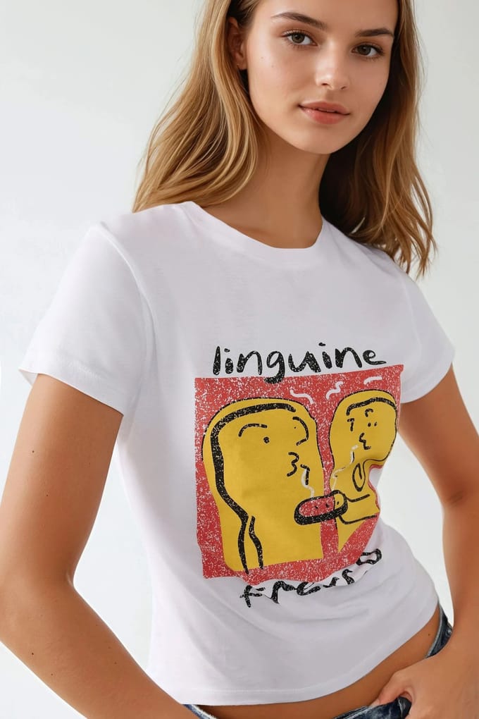 Slim Fit Geprinte Crew Neck T-Shirt