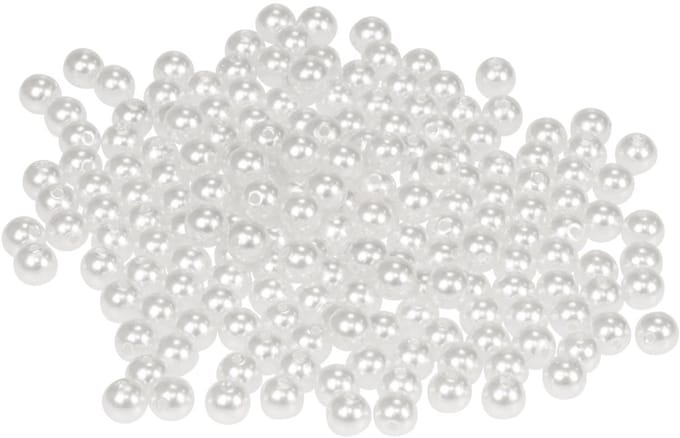 Decoratieve kralen voor het rijgen van hobbykralen wit 6 mm 300 g