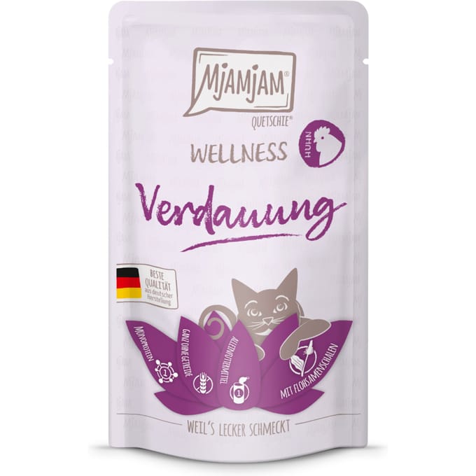 12x 125g MjAMjAM Wellness Spijsvertering - Kip natvoer voor katten