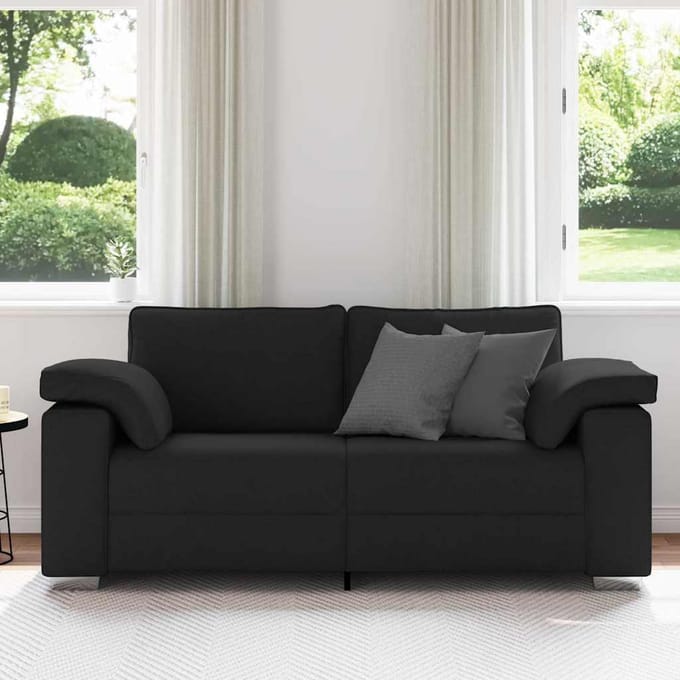 vidaXL - Loveseat - Zwart - 180 - cm - Stof