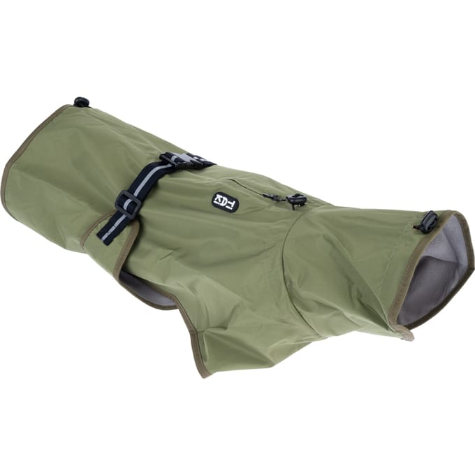 TIAKI hondenregenjas olijf ruglengte: ca. 60cm hond