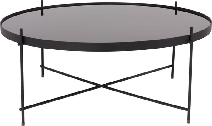 Zuiver Cupid Bijzettafel Rond 82,5 cm Glas/ Metaal Zwart