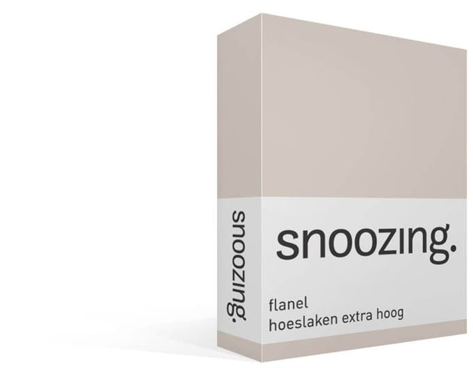 Snoozing flanel hoeslaken extra hoog - 200x200 cm - Extra breed - Zand
