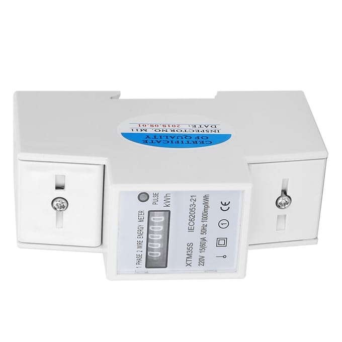 XTM35S 220V Digitaal 2P DIN-rail Elektriciteitsmeter Elektronische kWh-meter white