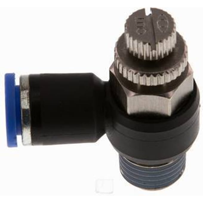 L-stuk Regelventiel 8 mm - R1/4'' Regeling-Uit Messing/Nylon