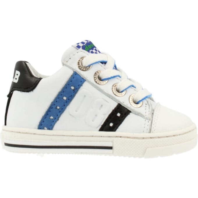 Develab 45011 Lage sneakers - Leren Sneaker - Jongens - Wit - Maat 21