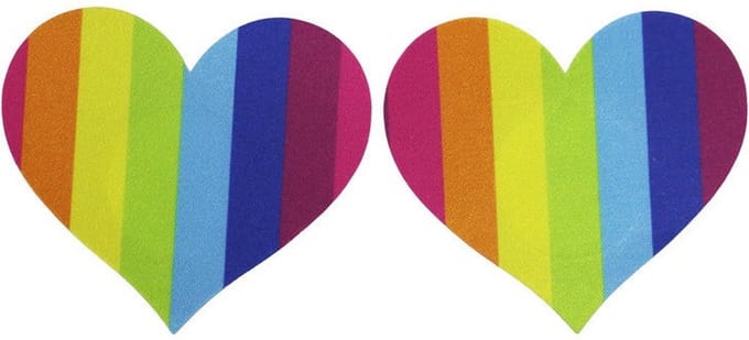 Finnacle - Pride Regenboog Tepel Stickers - Tepel Plakkers - Rainbow - Heart - Pride - pasties - nipple covers