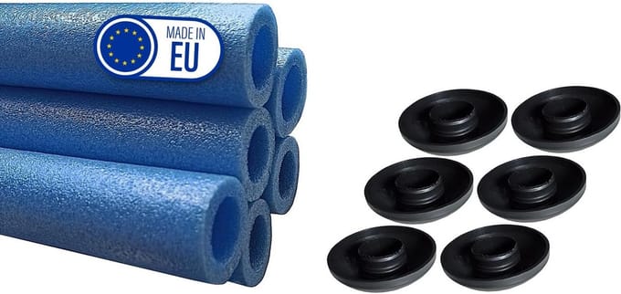 Schuimrubberen trampolinebuizen met stoppers - 6 stuks, 180 cm, universeel