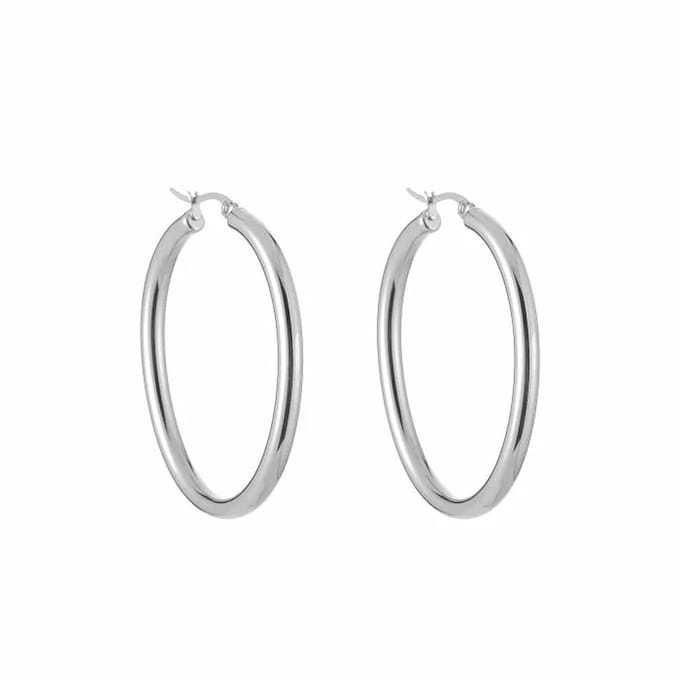 Bijoutheek Oorringen Ovaal Zilver