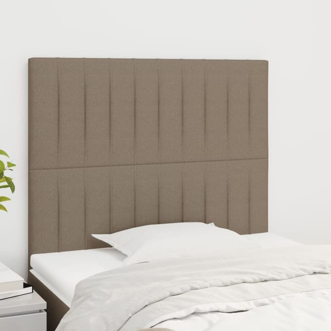vidaXL - Hoofdbord - taupe - 90x5x118/128 - cm - Stof