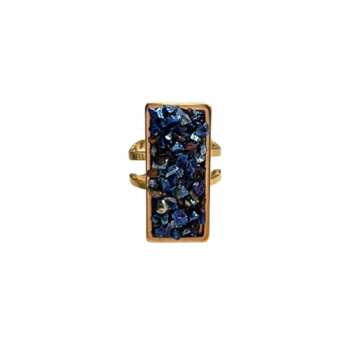 2 Love It - Crush of Gold - dames - ring - verstelbaar - blauw